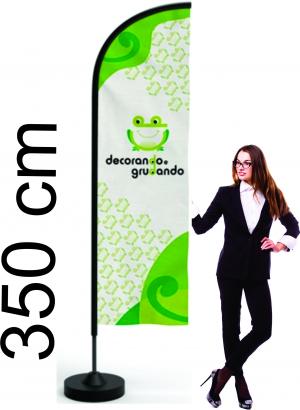 Wind Banner Frente e Verso Tecido impresso 70x350 cm 4x4 Tecido Poliéster Costura Base em plástico para apoio